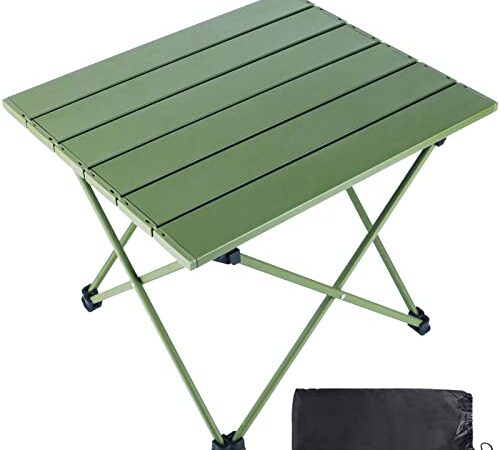 Frasheng Tavolo Pieghevole Campeggio Per Picnic,Tavolo Pieghevole Compatto,Tavolino Pieghevole In Alluminio Portatile,Tavolino Campeggio Alluminio con Borsa da Trasporto Per Picnic,Spiaggia,Pesca