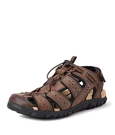 Geox Uomo Sandal Strada B, Sandali Uomo, Marrone Brown, 42 EU