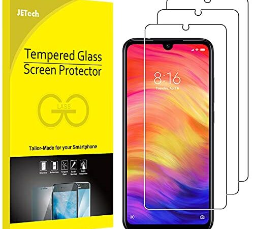 JETech Pellicola Protettiva Compatibile con Xiaomi Redmi Note 8, Note 7 e Note 7 PRO, Vetro Temperato, Pacco da 3