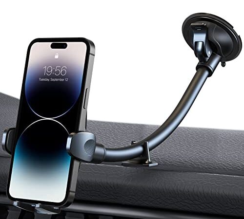 Niofind Porta Cellulare Auto, Supporto Telefono Auto Ventosa, Braccio Lungo Regolabile Supporto Telefono Auto, Porta Telefono Auto per SUV, Pickup, Compatibile con iPhone14/13/12/11, Samsung ect.