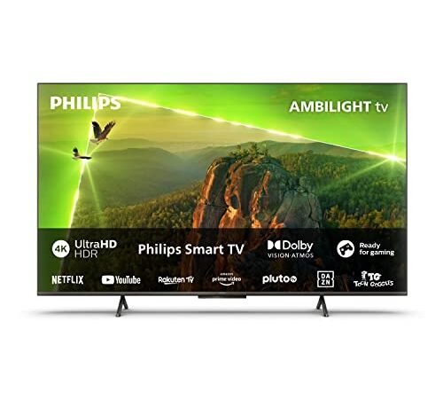 PHILIPS TV 4K LED Smart Ambilight|PUS8118|75 pollici | TVUHD 4K | P5 Perfect Picture Engine| HDR10+|SAPHI TV| Dolby Atmos| Altoparlanti 20W| Supporto| Prime, Netflix| YouTube| Assistente Google|Alexa