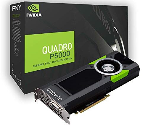 PNY Quadro P5000 Professional Scheda grafica 16GB GDDR5 PCI Express 3.0 x16, doppio slot, 4x DisplayPort, 1x DVI-I DL, supporto 5K, ventola attiva ultrasilenziosa