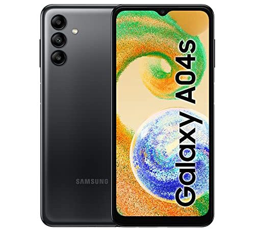 Samsung Galaxy A04s Smartphone Android 12, Display Infinity-V HD+ da 6.5'', 3 GB RAM e 32 GB di Memoria Interna Espandibile, Batteria 5.000 mAh, Black [Versione Italiana]