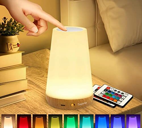 Touch Lampada da Comodino con Telecomando, LED Lampada da Tavolo Senza Fili, Luce Notturna Bambini per camera da letto, cameretta dei bambini, soggiorno