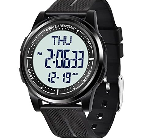 WIFORT Orologio Digitale da Polso, Orologio Sportivo Uomo Donna Impermeabile 5ATM Con Retroilluminazione a LED, Cronometro, Sveglia e Timer, Ultra-sottile Watches Unisex